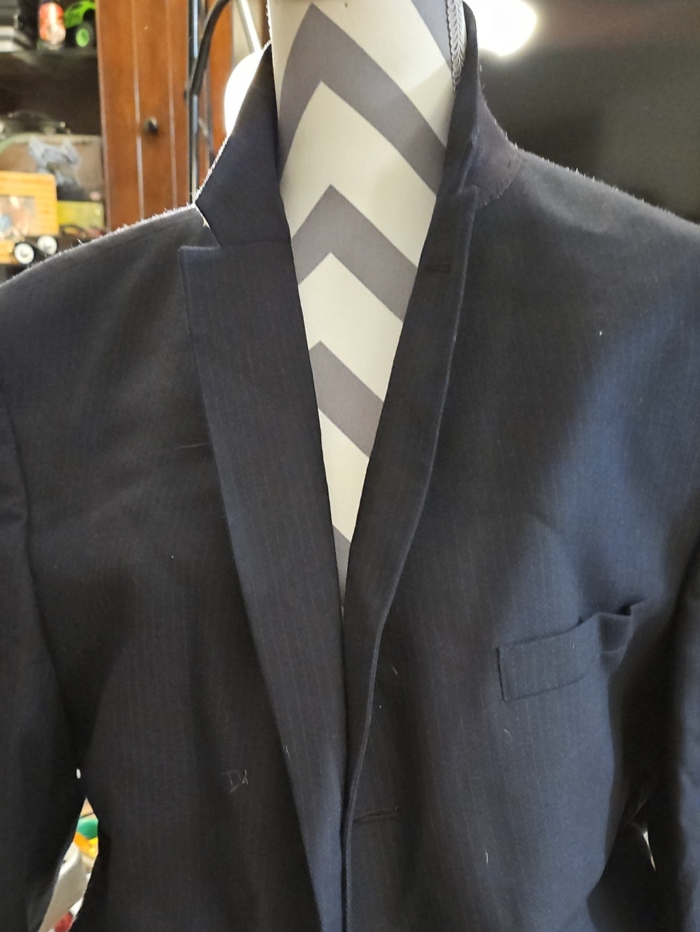 Kenneth Cole Reaction Navy Pinstripe Suit Jacket